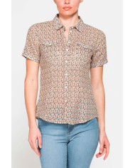 CAMICIA A MANICA CORTA IN MUSSOLA DI COTONE