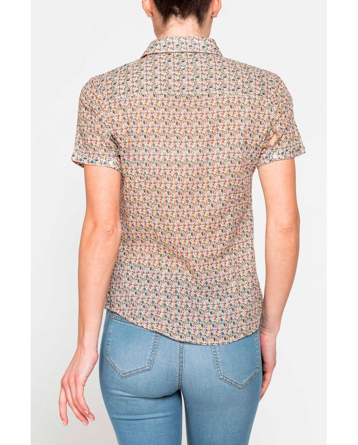 CAMICIA A MANICA CORTA IN MUSSOLA DI COTONE
