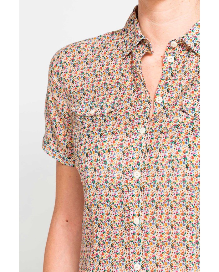 CAMICIA A MANICA CORTA IN MUSSOLA DI COTONE