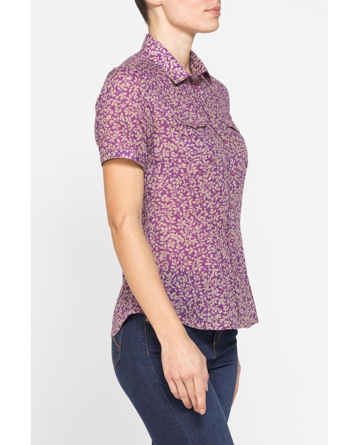CAMICIA A MANICA CORTA IN MUSSOLA DI COTONE