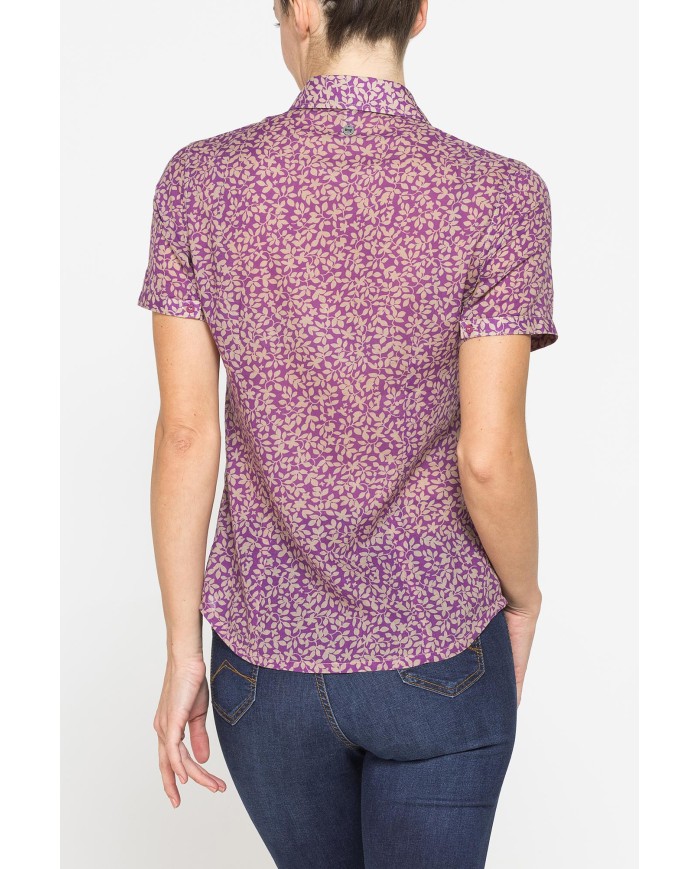 CAMICIA A MANICA CORTA IN MUSSOLA DI COTONE