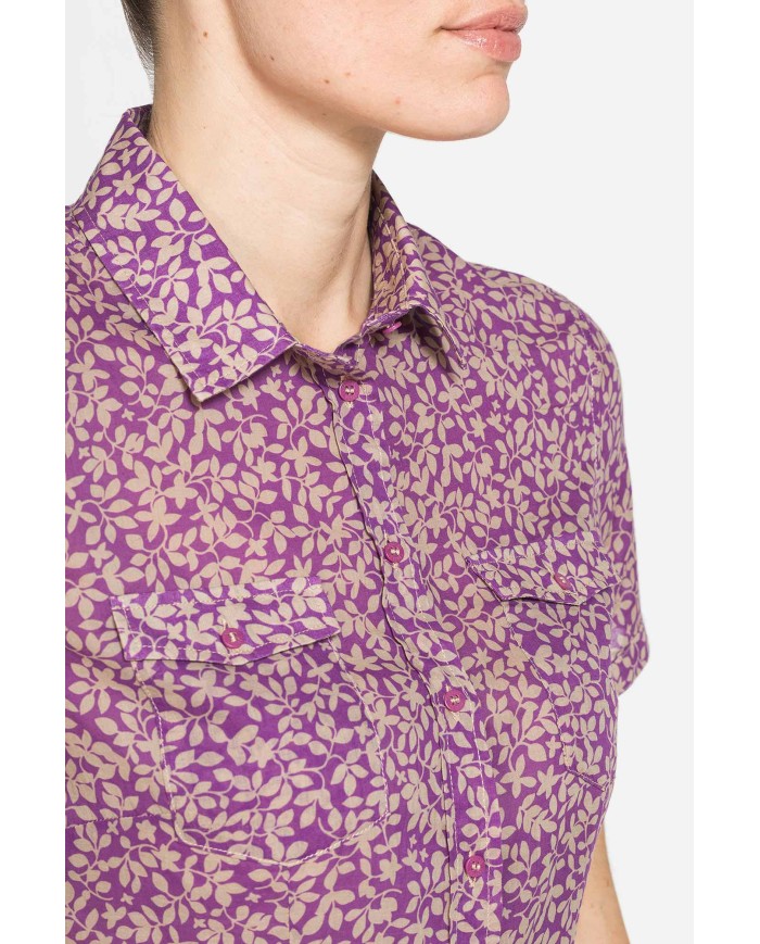 CAMICIA A MANICA CORTA IN MUSSOLA DI COTONE