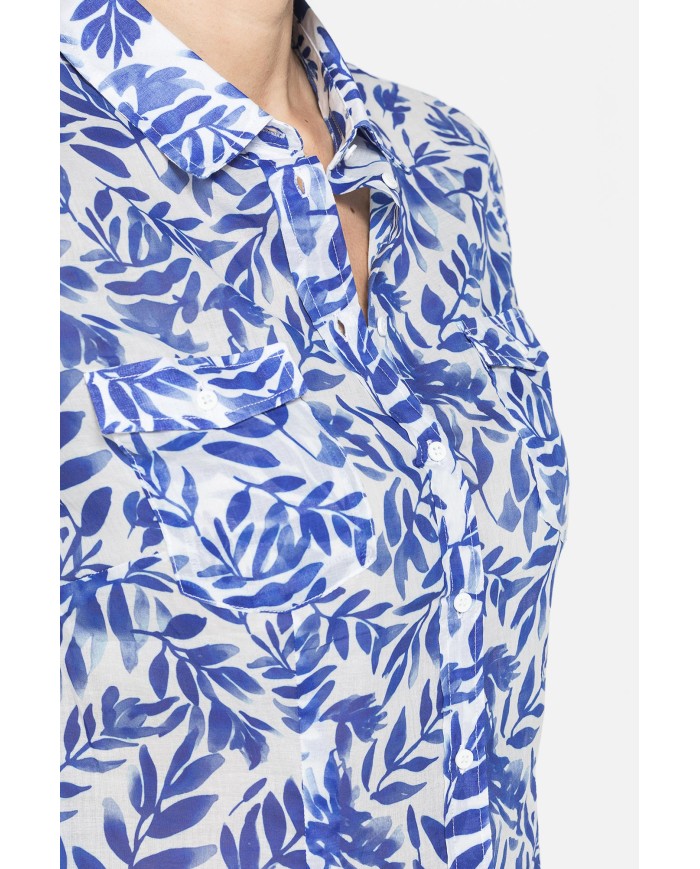 CAMICIA A MANICA CORTA IN MUSSOLA DI COTONE