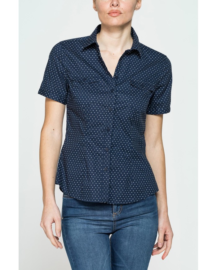 CAMICIA A MANICA CORTA IN MUSSOLA DI COTONE