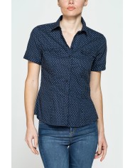 CAMICIA A MANICA CORTA IN MUSSOLA DI COTONE