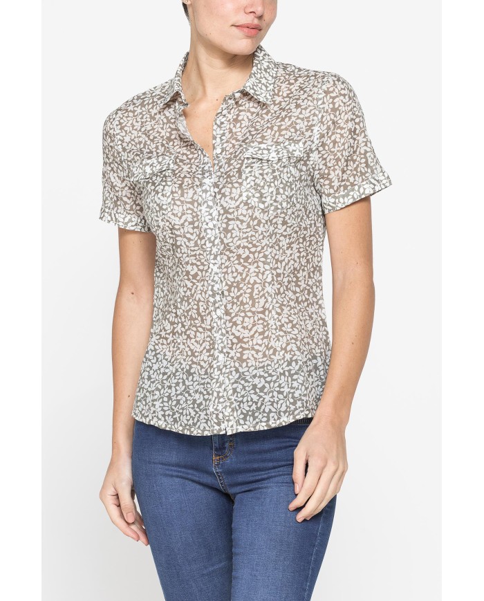 CAMICIA A MANICA CORTA IN MUSSOLA DI COTONE
