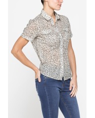 CAMICIA A MANICA CORTA IN MUSSOLA DI COTONE