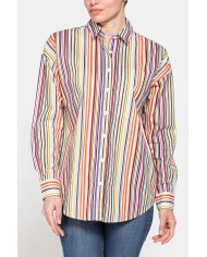 CAMICIA BOYFRIEND A RIGHE IN MUSSOLA DI PURO COTONE