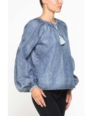 BLUSA IN DENIM LEGGERO STILE GYPSY