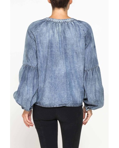 BLUSA IN DENIM LEGGERO STILE GYPSY BLUSA IN DENIM LEGGERO STILE GYPSY