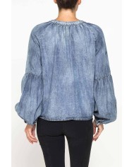 BLUSA IN DENIM LEGGERO STILE GYPSY