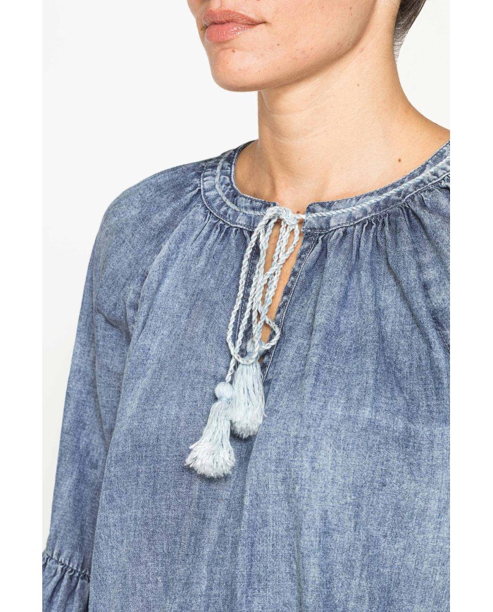 BLUSA IN DENIM LEGGERO STILE GYPSY