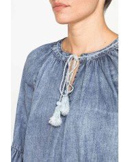 BLUSA IN DENIM LEGGERO STILE GYPSY