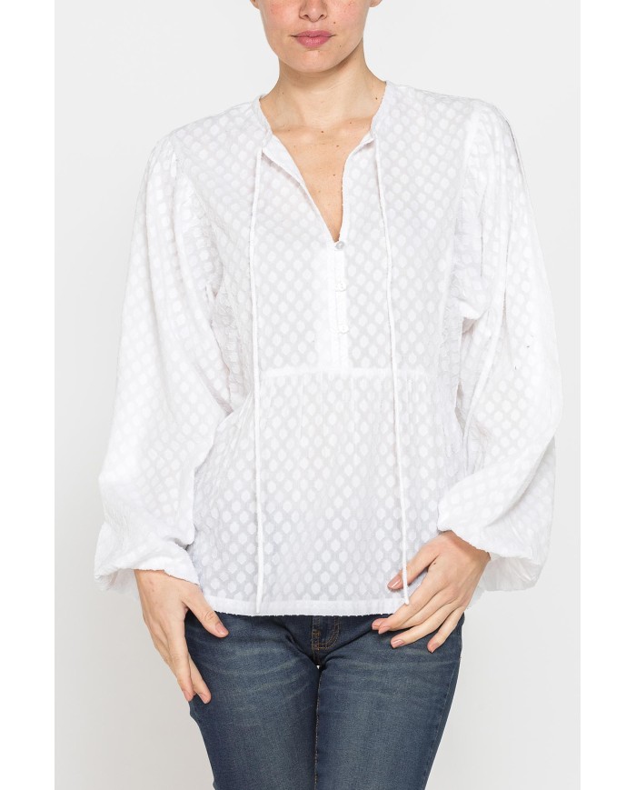CAMICIA AMPIA IN COTONE LAVORATO