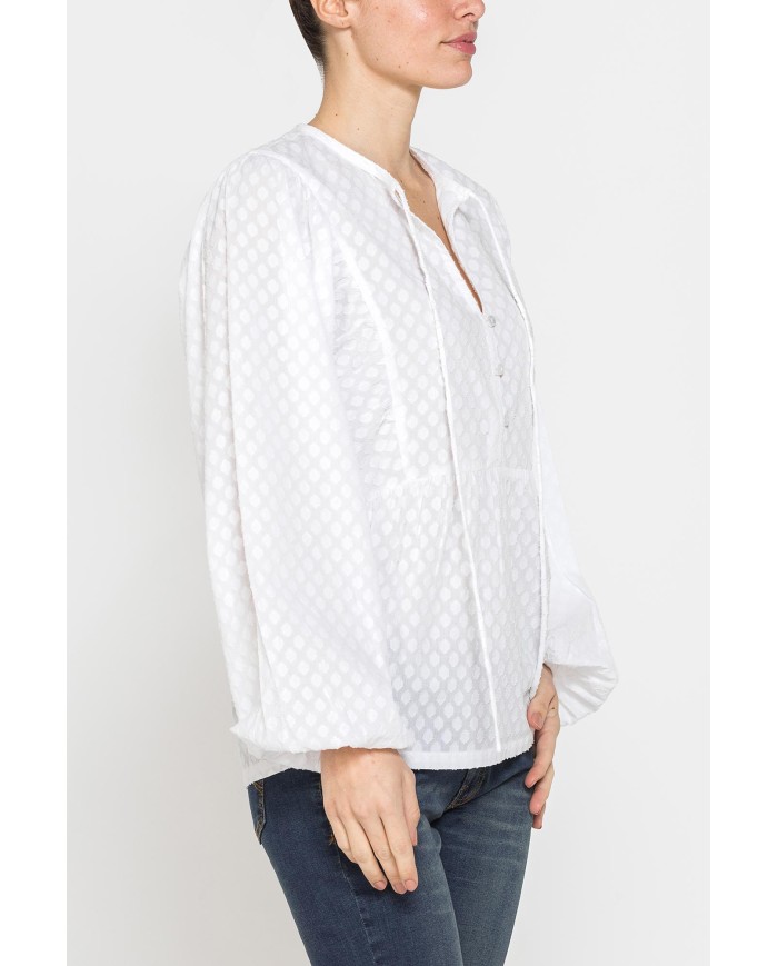 CAMICIA AMPIA IN COTONE LAVORATO