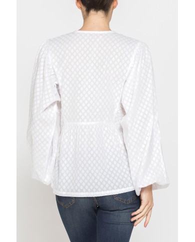 CAMICIA AMPIA IN COTONE LAVORATO CAMICIA AMPIA IN COTONE LAVORATO