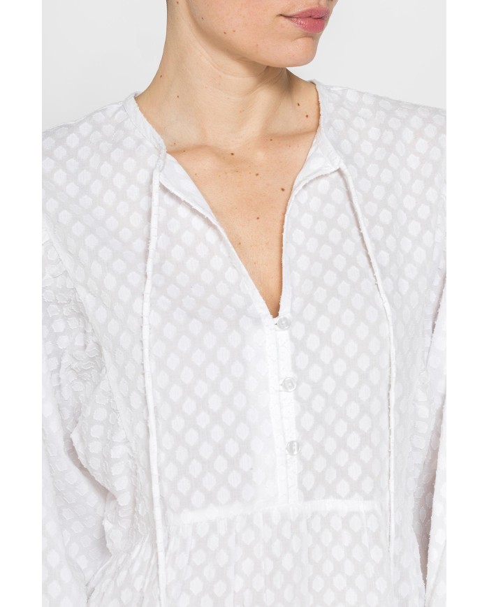 CAMICIA AMPIA IN COTONE LAVORATO