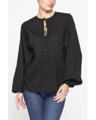 CAMICIA AMPIA IN COTONE LAVORATO