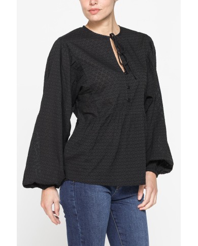 CAMICIA AMPIA IN COTONE LAVORATO CAMICIA AMPIA IN COTONE LAVORATO
