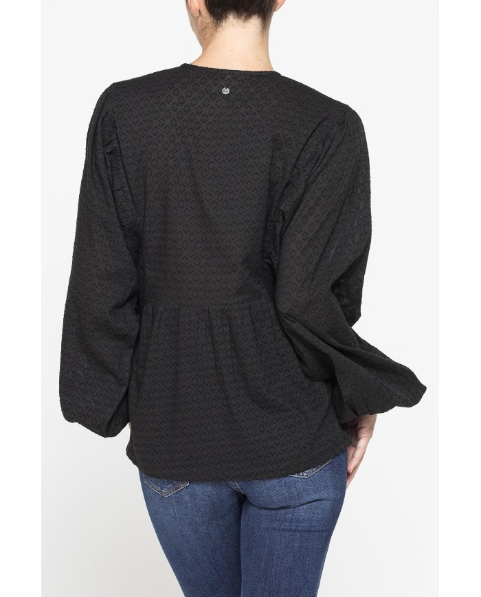 CAMICIA AMPIA IN COTONE LAVORATO