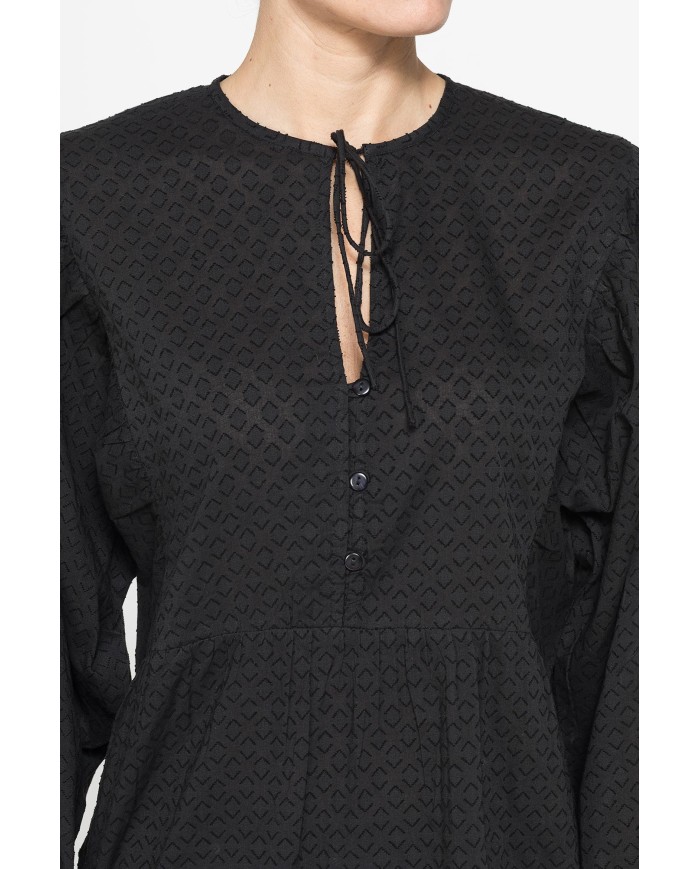 CAMICIA AMPIA IN COTONE LAVORATO