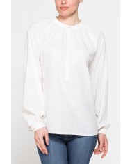 CAMICIA OVERSIZE CON PIEGHE IN LINO COTONE