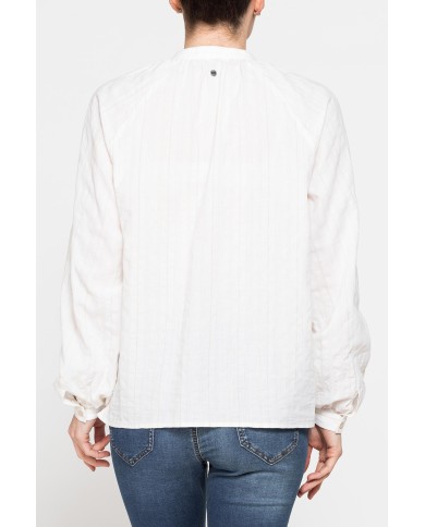 CAMICIA OVERSIZE CON PIEGHE IN LINO COTONE CAMICIA OVERSIZE CON PIEGHE IN LINO COTONE