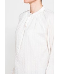 CAMICIA OVERSIZE CON PIEGHE IN LINO COTONE