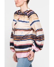 CAMICIA OVERSIZE CON PIEGHE IN LINO COTONE