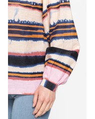 CAMICIA OVERSIZE CON PIEGHE IN LINO COTONE