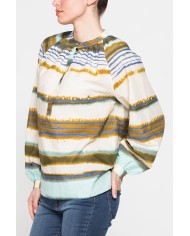 CAMICIA OVERSIZE CON PIEGHE IN LINO COTONE