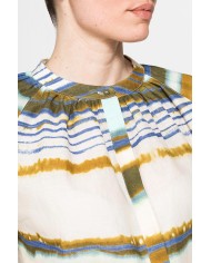 CAMICIA OVERSIZE CON PIEGHE IN LINO COTONE