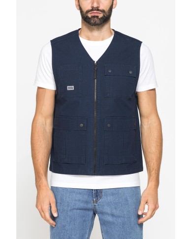 GILET MULTITASCHE UTILITY IN RIPSTOP CON CHIUSURA ZIP