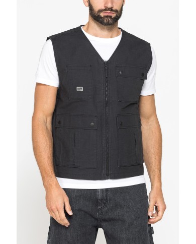 GILET MULTITASCHE UTILITY IN RIPSTOP CON CHIUSURA ZIP
