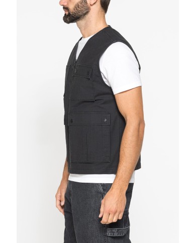 GILET MULTITASCHE UTILITY IN RIPSTOP CON CHIUSURA ZIP
