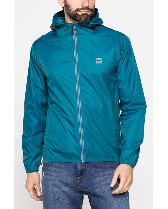 GIUBBINO ANTIVENTO TASCABILE CON ZIP E CAPPUCCIO