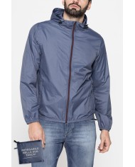GIUBBINO ANTIVENTO TASCABILE CON ZIP E CAPPUCCIO
