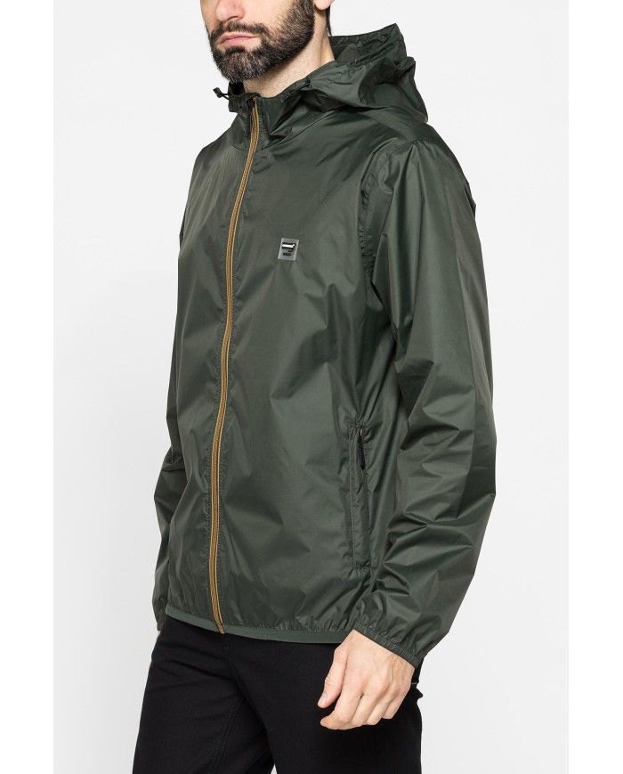 GIUBBINO ANTIVENTO TASCABILE CON ZIP E CAPPUCCIO