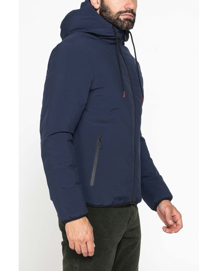 GIUBBOTTO IN TESSUTO TECNICO IMBOTTITO CON CAPPUCCIO