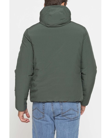 GIUBBOTTO IN TESSUTO TECNICO IMBOTTITO CON CAPPUCCIO