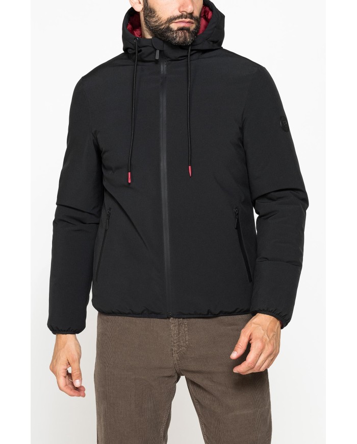 GIUBBOTTO IN TESSUTO TECNICO IMBOTTITO CON CAPPUCCIO