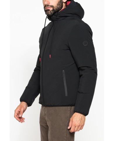 GIUBBOTTO IN TESSUTO TECNICO IMBOTTITO CON CAPPUCCIO