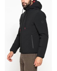 GIUBBOTTO IN TESSUTO TECNICO IMBOTTITO CON CAPPUCCIO