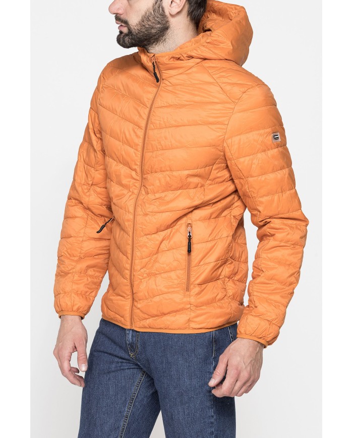 GIUBBINO MANICA LUNGA CON CAPPUCCIO ULTRA LIGHT - TESSUTO ED IMBOTTITURA IN MATERIALE  RICICLATO