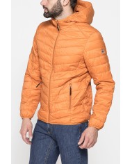 GIUBBINO MANICA LUNGA CON CAPPUCCIO ULTRA LIGHT - TESSUTO ED IMBOTTITURA IN MATERIALE  RICICLATO