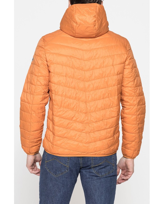 GIUBBINO MANICA LUNGA CON CAPPUCCIO ULTRA LIGHT - TESSUTO ED IMBOTTITURA IN MATERIALE  RICICLATO