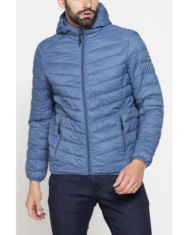 GIUBBINO MANICA LUNGA CON CAPPUCCIO ULTRA LIGHT - TESSUTO ED IMBOTTITURA IN MATERIALE  RICICLATO