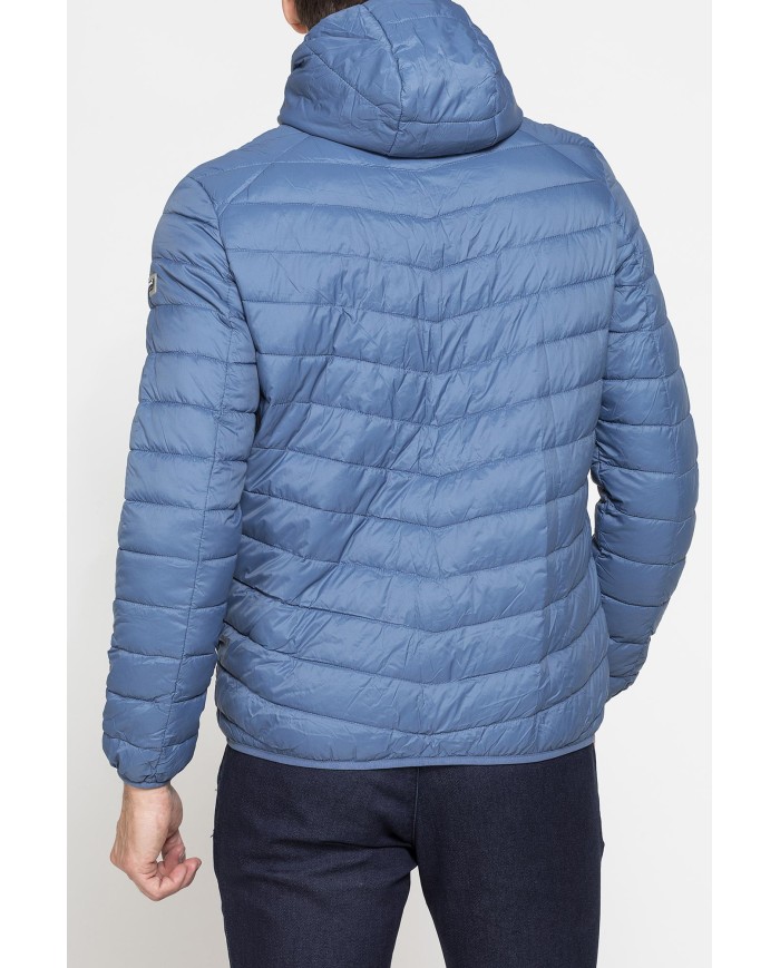 GIUBBINO MANICA LUNGA CON CAPPUCCIO ULTRA LIGHT - TESSUTO ED IMBOTTITURA IN MATERIALE  RICICLATO