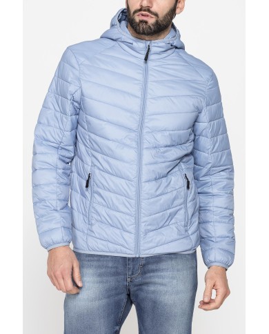 GIUBBINO MANICA LUNGA CON CAPPUCCIO ULTRA LIGHT - TESSUTO ED IMBOTTITURA IN MATERIALE  RICICLATO