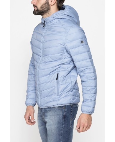 GIUBBINO MANICA LUNGA CON CAPPUCCIO ULTRA LIGHT - TESSUTO ED IMBOTTITURA IN MATERIALE  RICICLATO